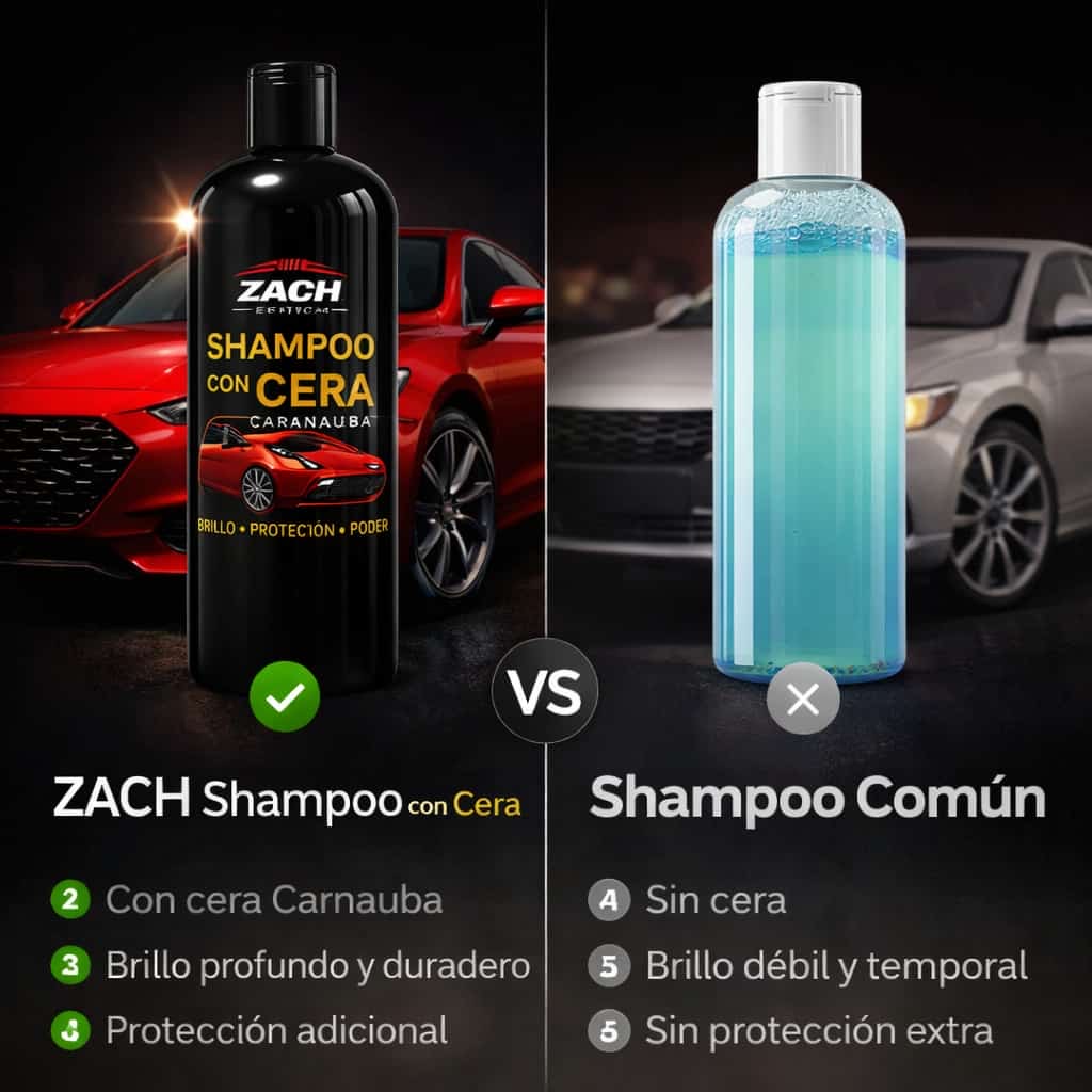 Zach Shampoo con Cera Carnauba 1 L Brillo y Protección