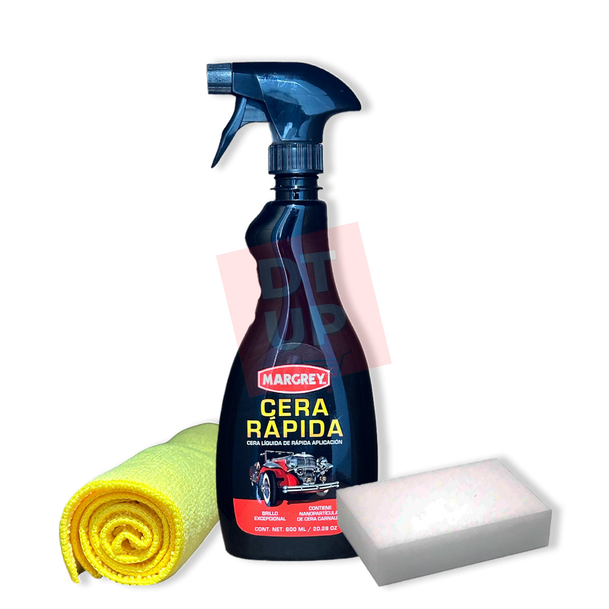 Cera Rápida Margrey 600 mL Spray con Carnauba para Auto