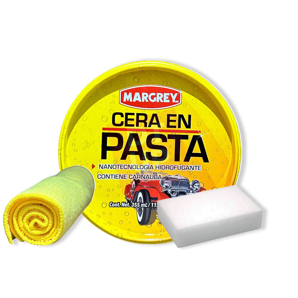 Cera en Pasta Margrey 355 mL con Carnauba y Nanotecnología Hidrofugante