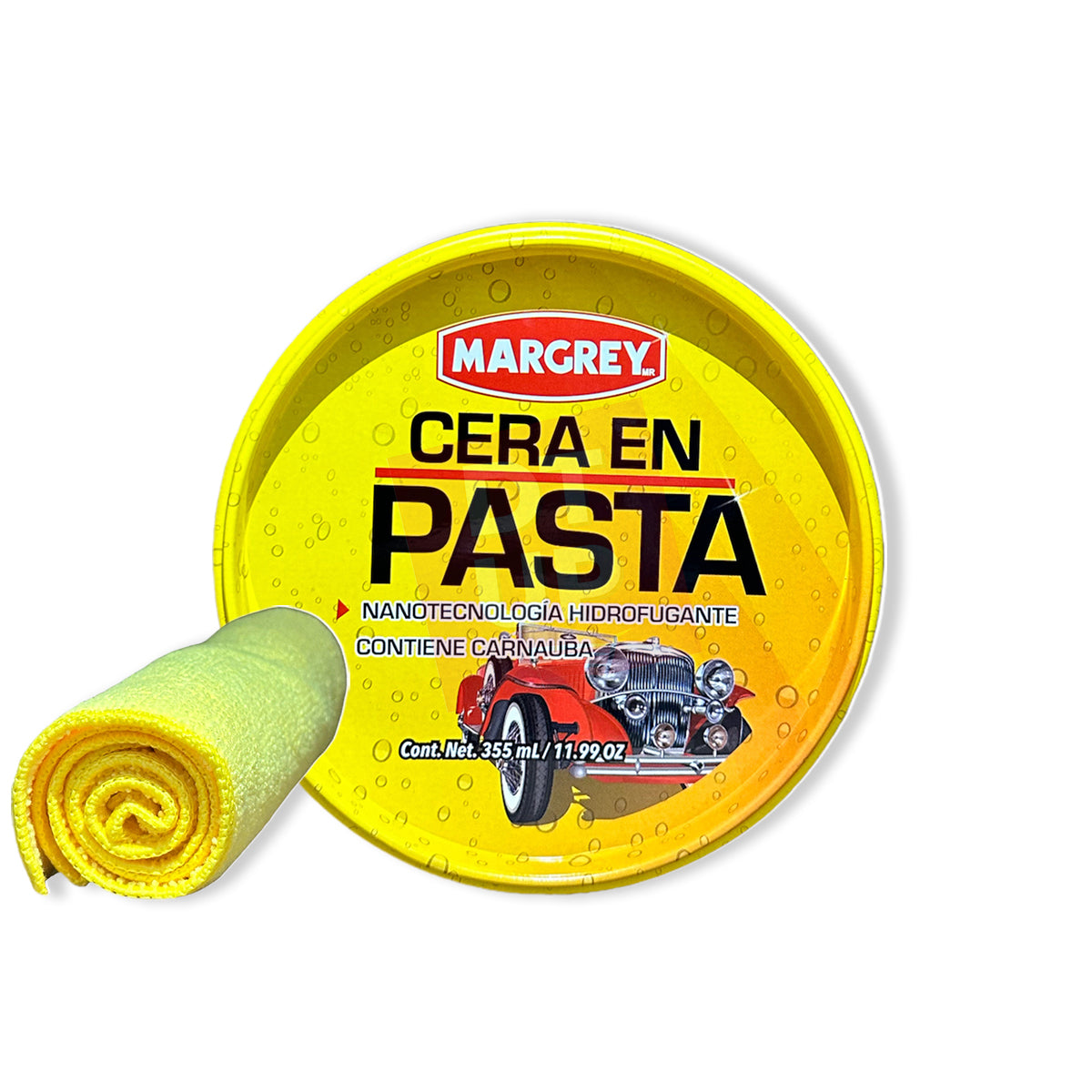 Cera en Pasta Margrey 355 mL con Carnauba y Nanotecnología Hidrofugante