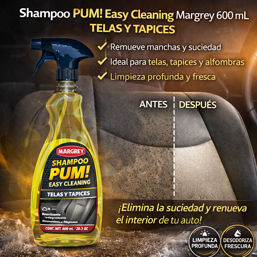 Shampoo PUM! Easy Cleaning Margrey 600 mL para Telas y Tapices