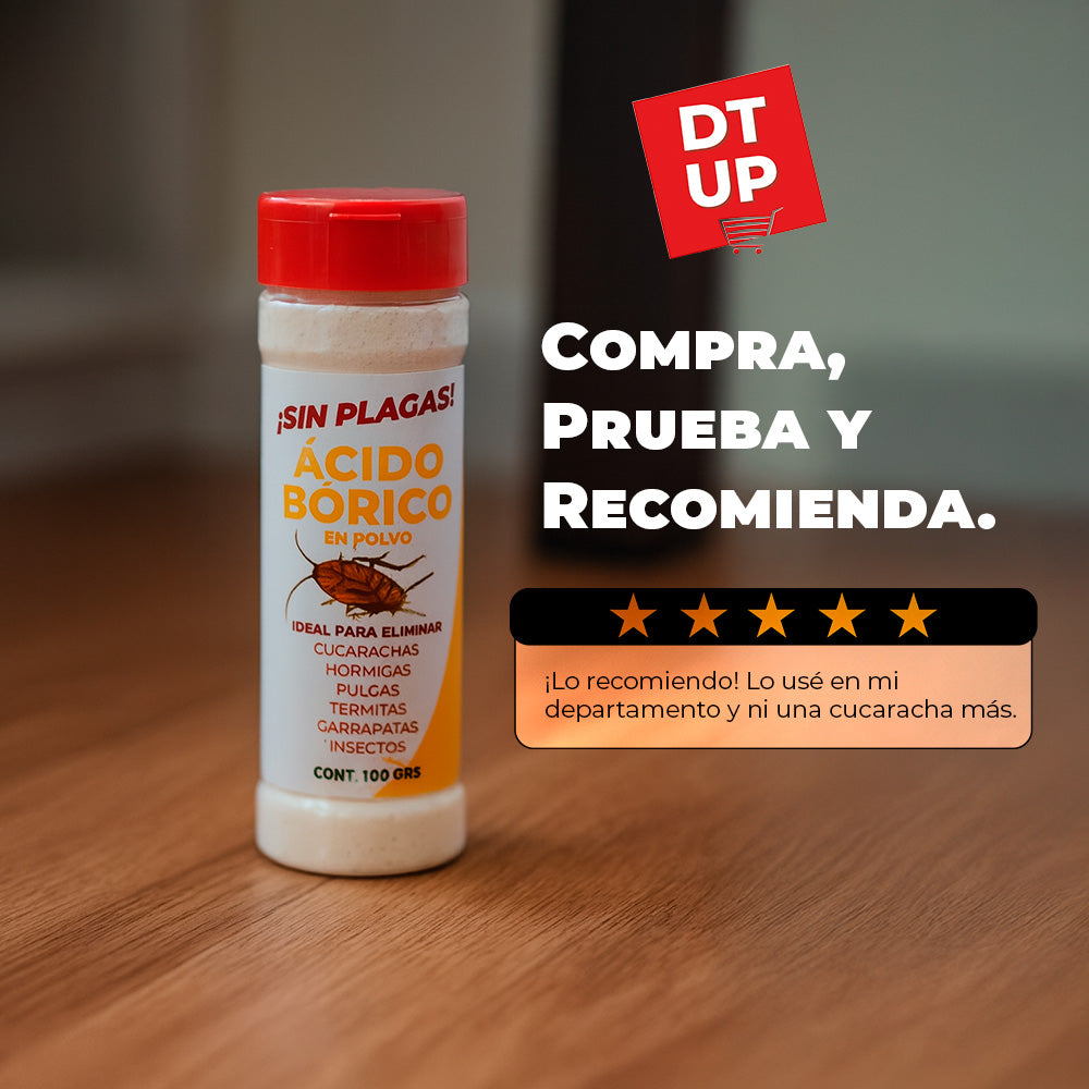 Ácido Bórico en Polvo 100 g Control de Plagas Hogar Interior Exterior Fácil Aplicación