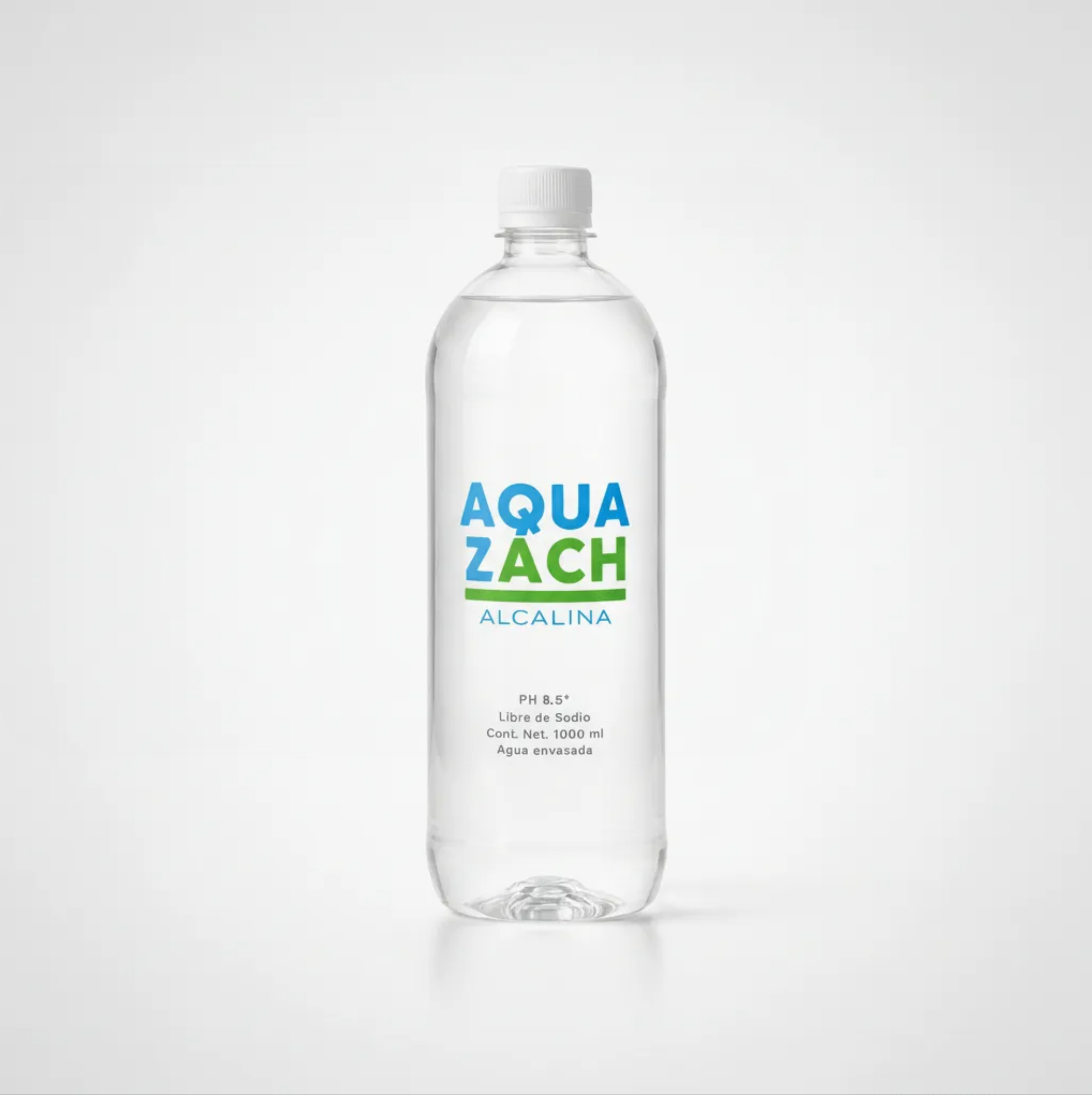 Agua Alcalina Aqua Zach pH 8.5 Hidratación Premium Libre de Sodio en Botella 1 Litro