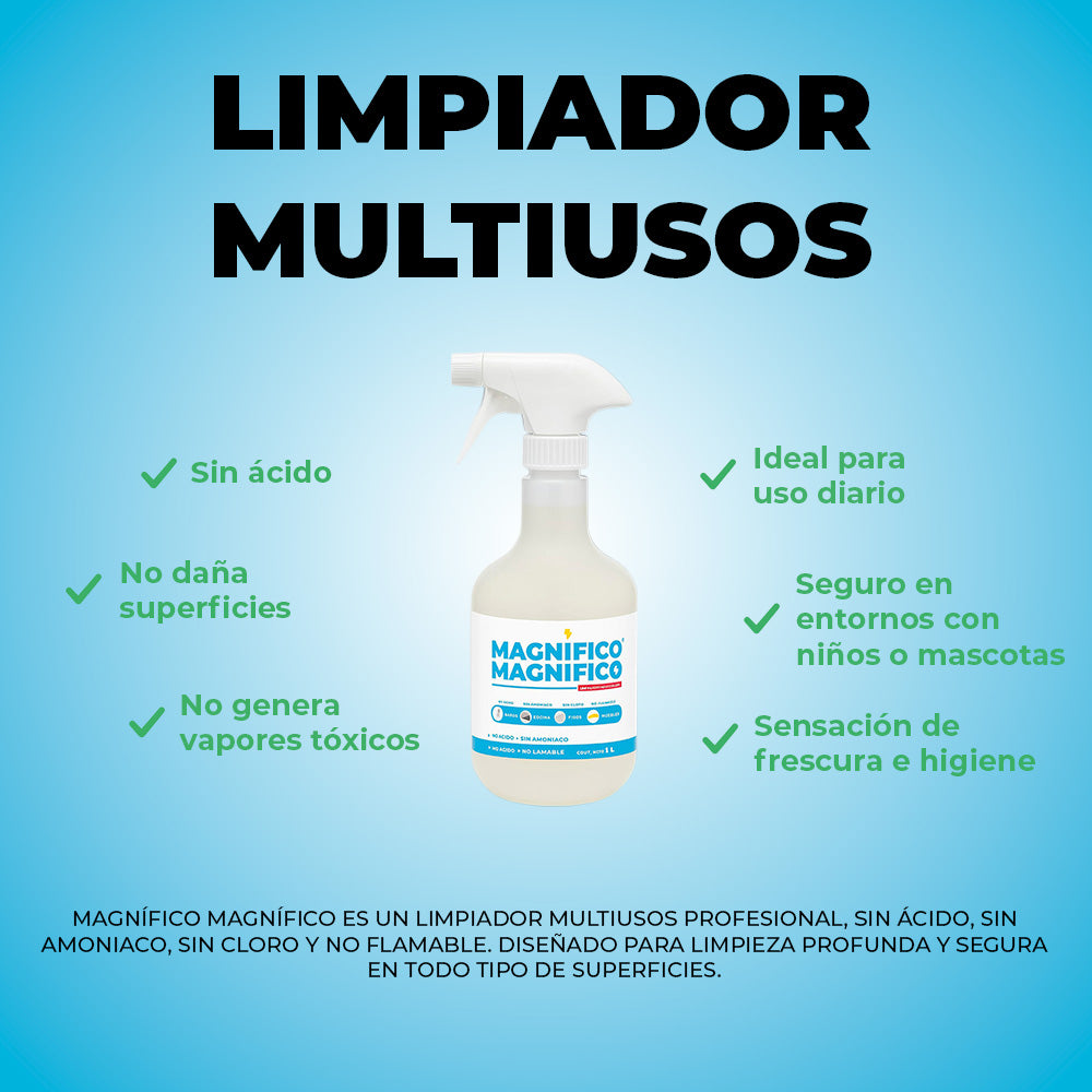 Limpiador Multiusos Magnífico Magnífico 1 L Limpia y Desinfecta Sin Ácido Uso Diario