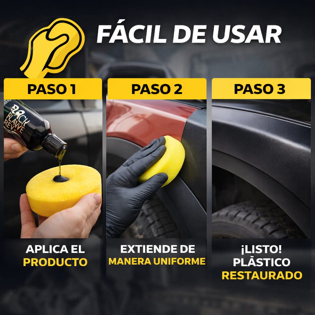 Black Revive Zach Restaurador de Plásticos Negros 500 mL