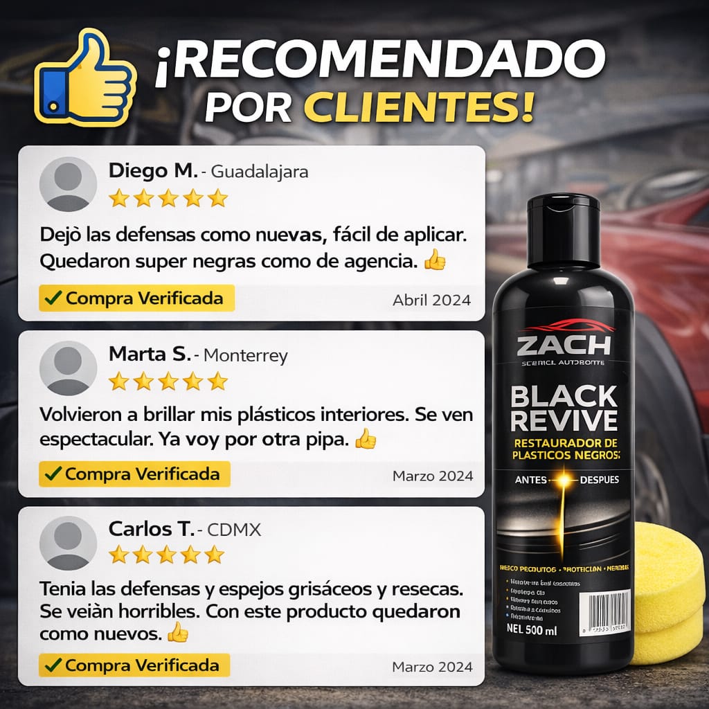 Black Revive Zach Restaurador de Plásticos Negros 500 mL