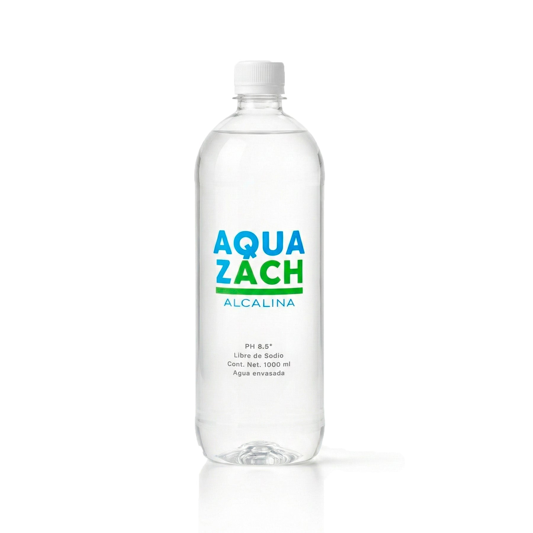 Agua Alcalina Aqua Zach pH 8.5 Hidratación Premium Libre de Sodio en Botella 1 Litro