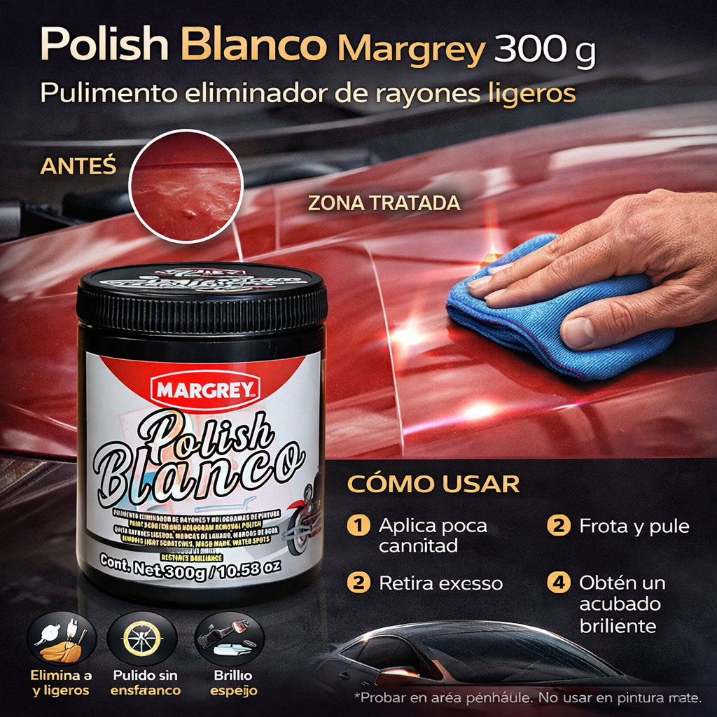Polish Blanco Margrey 300 g Pulimento Eliminador de Rayones Ligeros