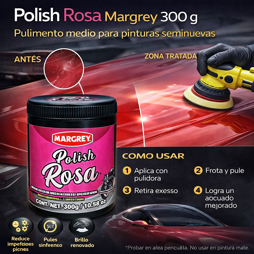 Polish Rosa Margrey 300 g Pulimento Medio para Pinturas Seminuevas